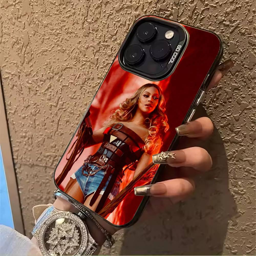 pop diva-B-eyoncé Phone Case For iPhone 17,16,15,14,13,12,11 Plus Pro Max Colored Silver Phone Case