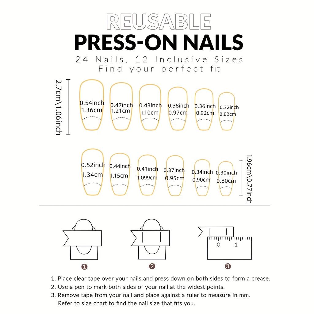Press-On Fake Nails with A Chocolate Checkerboard Design, Medium-Length Heart-Shaped Removable Tips, 24pcs