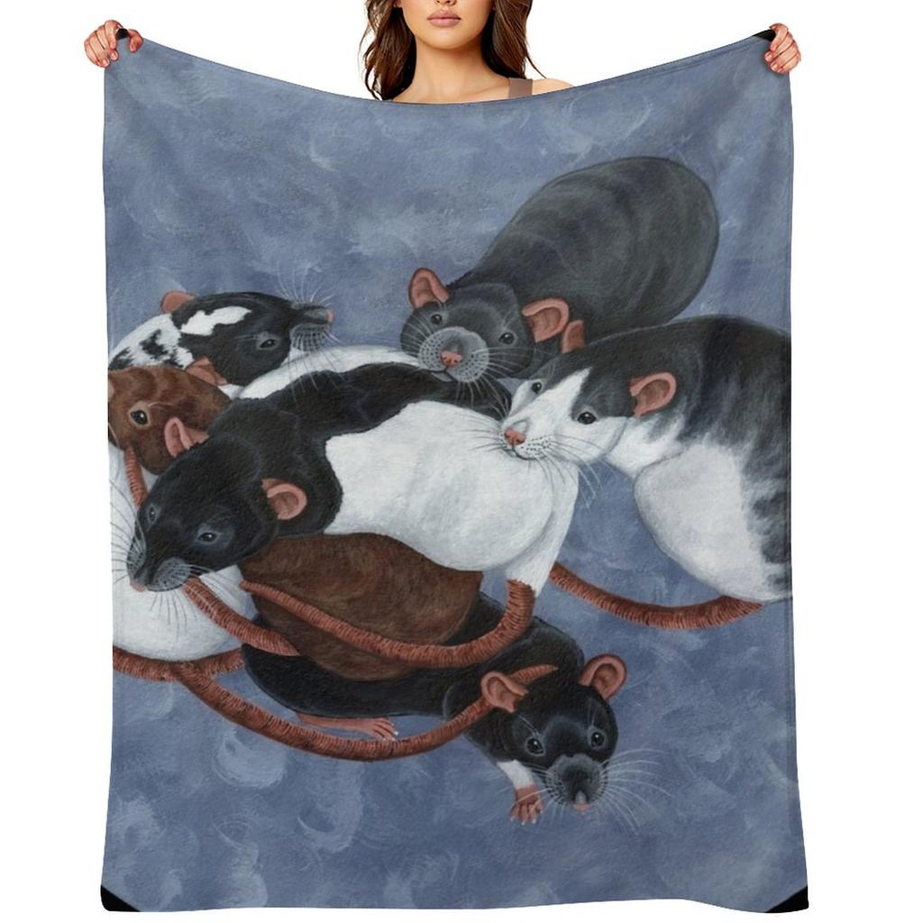 Крыса Куча Плед Дизайнеры манга Декоративные Кровати Пляжные Одеяла