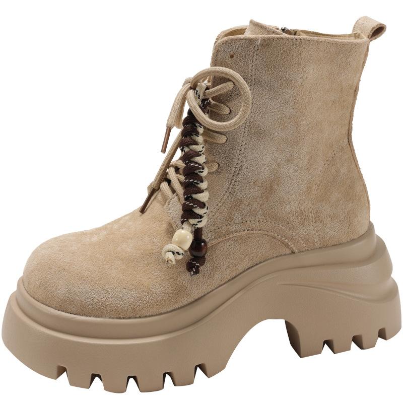 Желтые ретро ботинки Мартин на толстой подошве, увеличивающие рост, в британском стиле, женские, новые летние 2025 года, высококачественные тонкие короткие ботинки