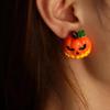 Funny Halloween Earrings Simulation Plastic Face Pumpkin Ghost Death Halloween Earrings.