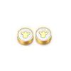 5Pcs Stainless Steel 9mm Round Gold Color Shell Crsoo Moon Charms Beads for DIY Women Necklace Jewelry Making Bracelet Supplies