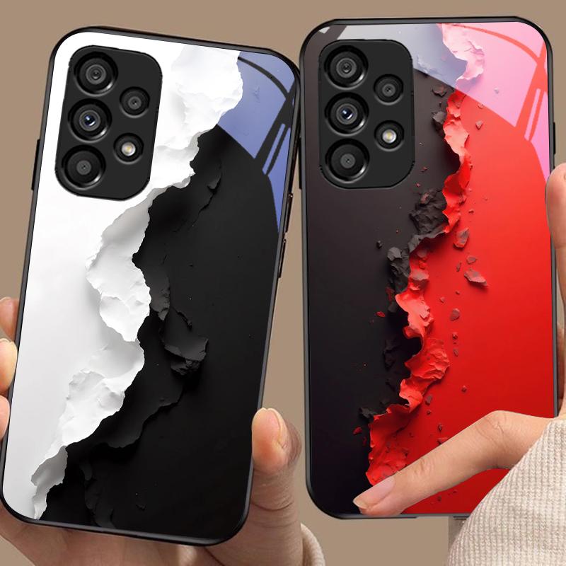 Черно-белые изображения Для Samsung Galaxy S10 S20 Plus S21 FE S22 23 24 FE S25 Ultra Черный закаленное стекло чехол для телефона жесткий корпус