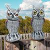 Garden Owl Decoy Outdoor Bird Repellent Owl Statue To Scare Birds Away Squirrel Deterrent Owl Scarecrow with 360-Degree Rotating Head for Patio Porch