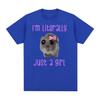 I'm Literally Just A Girl Sad Hamster Cute Funny Meme T Shirts Men O-Neck Short Sleeve Tshirts Unisex Kawaii Aesthetic Tees Tops