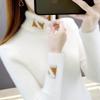 Стильный женский свитер из норки и кашемира с высоким воротом 2025 - Утепленный, приталенный базовый слой на осень/зиму