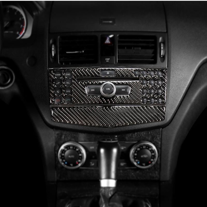 Центральная консоль кондиционера, компакт-диск, накладка на панель, 2 шт. для Mercedes Benz C class W204 C200 C260 C300 C180 2007-10 Carbon