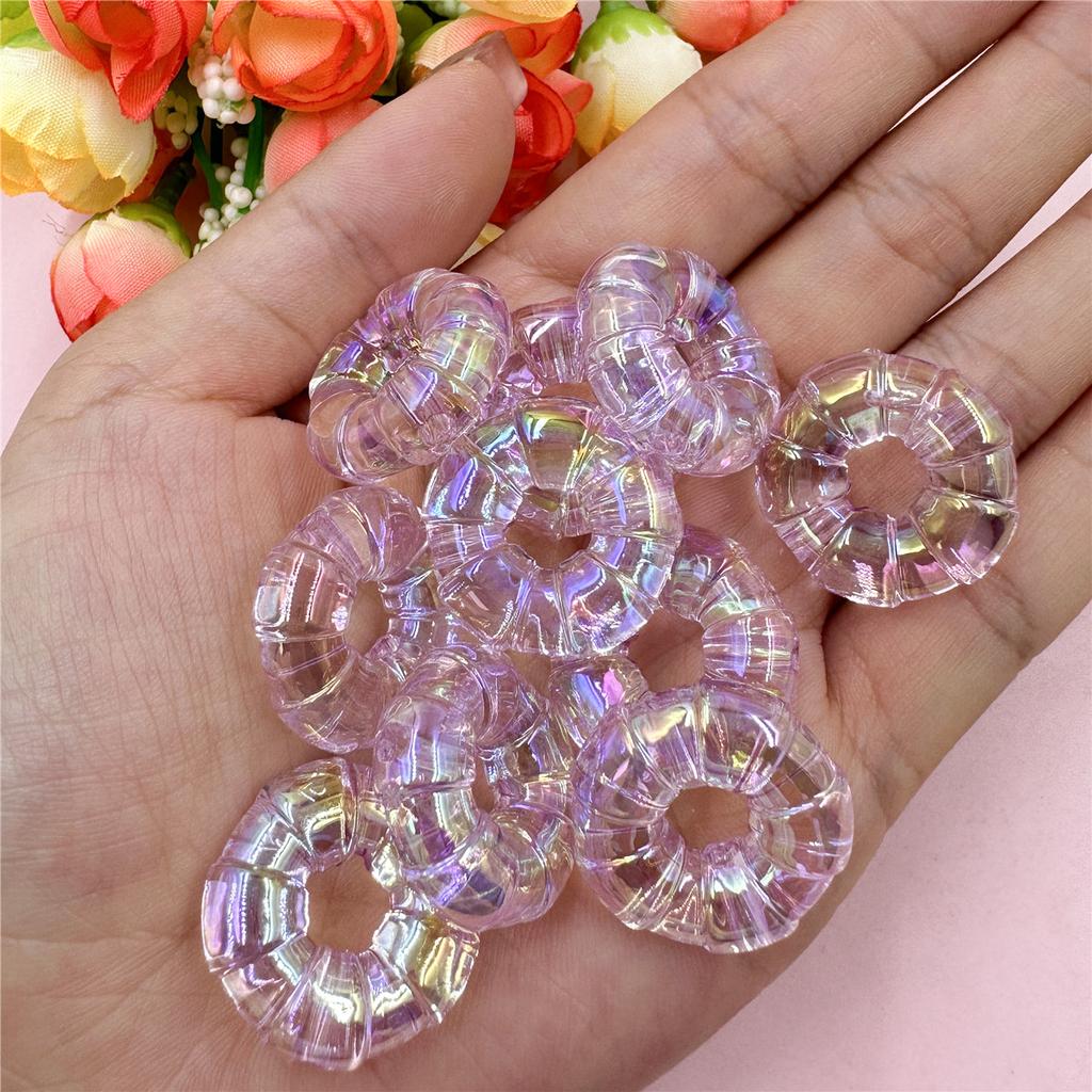 Home Party Supplies 24.2mm Fashion DIY Jewelry Material Acrylic Large Aperture Bracelet Necklace Accessories 10Pcs High Transparency Donuts Beads