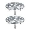 2 Pcs Foldable Steam Rack Stainless Steel Steamer Tray with Detachable Leg 21cm Diameter Cooking Steamer Rack for Eggs Steaming Pot Rice Cooker