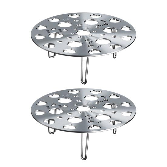 2 Pcs Foldable Steam Rack Stainless Steel Steamer Tray with Detachable Leg 21cm Diameter Cooking Steamer Rack for Eggs Steaming Pot Rice Cooker
