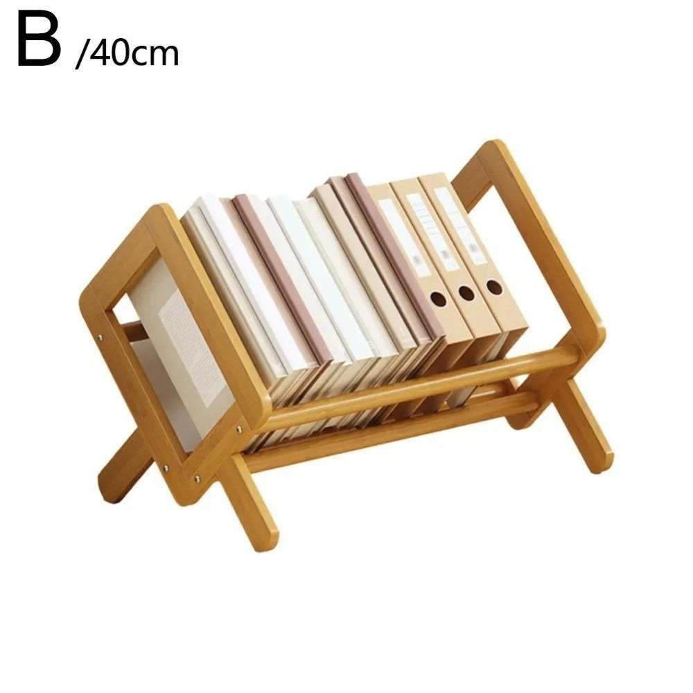 New Retro Wooden Desktop Bookshelf Stable Space-saving Tilting Book Shelf Multi-Purpose Desk Bookshelf Office