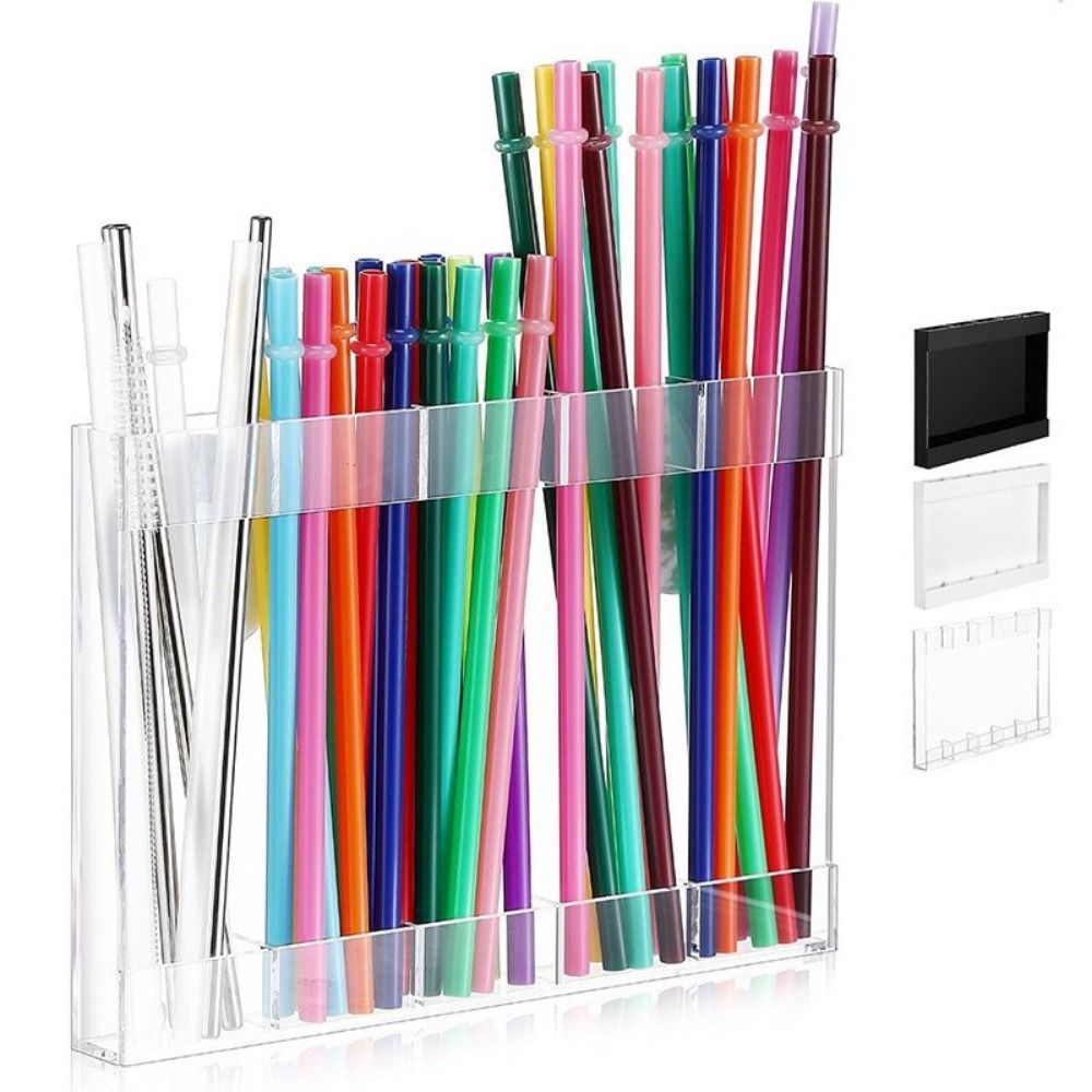 No Drilling Straw Storage Rack Reusable Cabinet Door Storage Container Restaurant Application