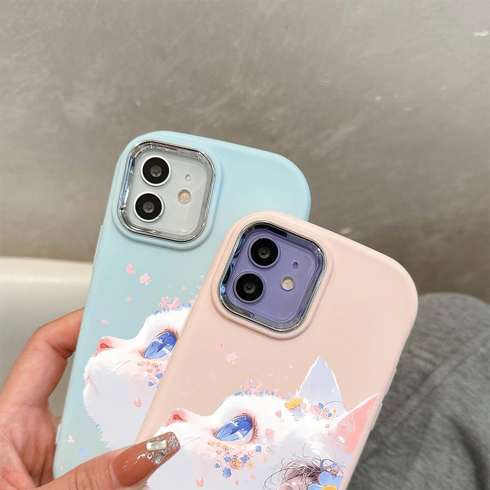 Solid Color Silver Edge Lens Fatty Casing Soft TPU Liquid Silicone Cover Shockproof Phone Case for Xiaomi Redmi Samsung