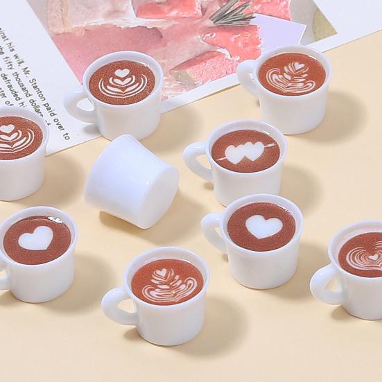 40Pcs Mini Resin Coffee Cups Statues Vivid Appearance Micro Landscape Ornament DIY Crafts Lightweight Dollhouse Decor