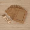 10 Pcs Combination Paper Frame with Clips DIY Kraft Paper Picture Frame Hanging Wall Photos Album 2M Rope Home Decoration Craft WBL