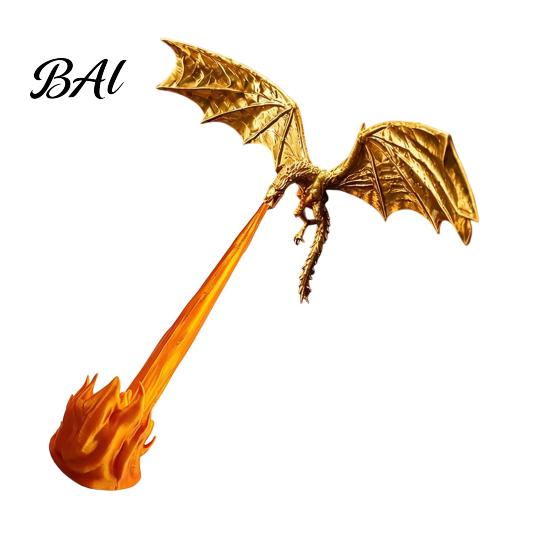 Flame Effect Lamp Dragon Bookshelf Nook Light, 3D Printed Fire-Breathing Fantasy Flying Dragon, Shelf Accent Book with LED Gothic Library Decor, Gift