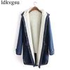 Winter Denim Jacket Women Warm Hooded Jeans Coat