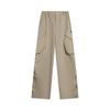 Li Ning CF Outdoor Series Simple Comfortable Wide Leg Mid Waist Solid Color Sports Long Pants Women Pants AYKV600-1