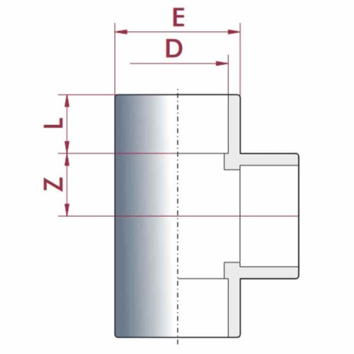 Té PVC-U - CEPEX - Muffe 40 mm PN16 - PVC-U rigide - Ø 40 mm - Collage étanche