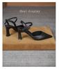 Women's Summer Fashion 2025: Black Pointed-Toe One-Strap Chunky Heel Sandals