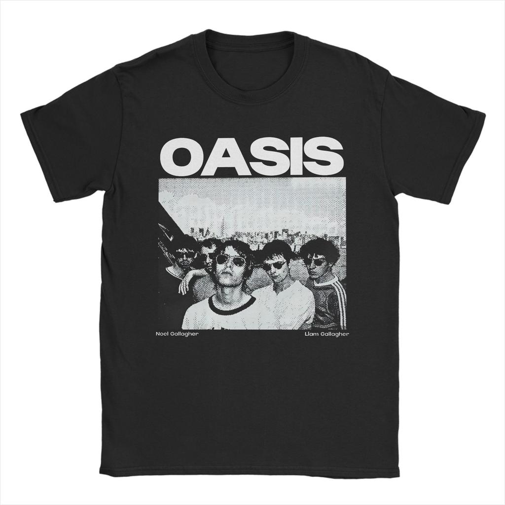 O-Oasis Рок-группа Мужские футболки Винтажная хлопковая футболка С круглым вырезом Короткий рукав Футболка Идея для подарка Одежда