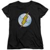 DC Comics Flash Flash Neon Distress Logo Womens T Shirt Black Officially License