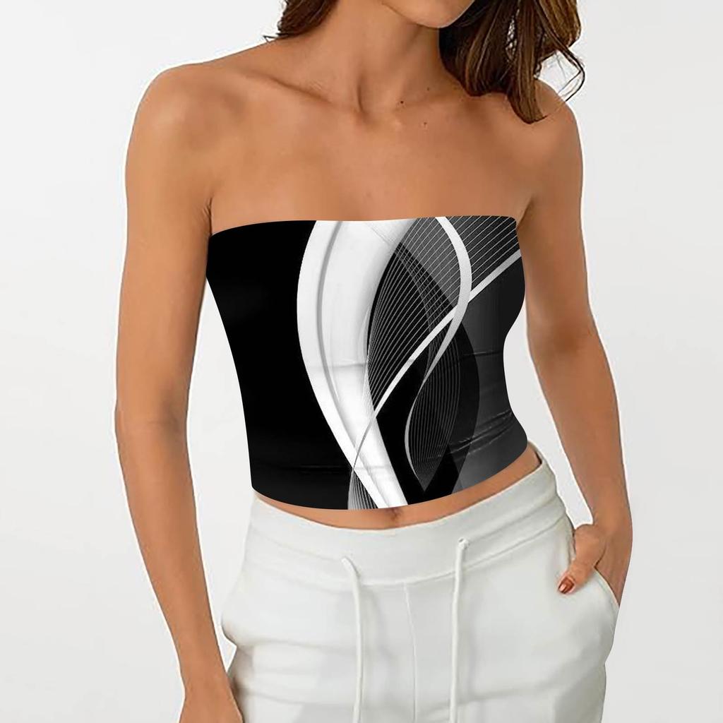 Crop Tops For Women Sexy Cami Tank Summer Tube Sleeveless Printed Camisole Shirt Vest