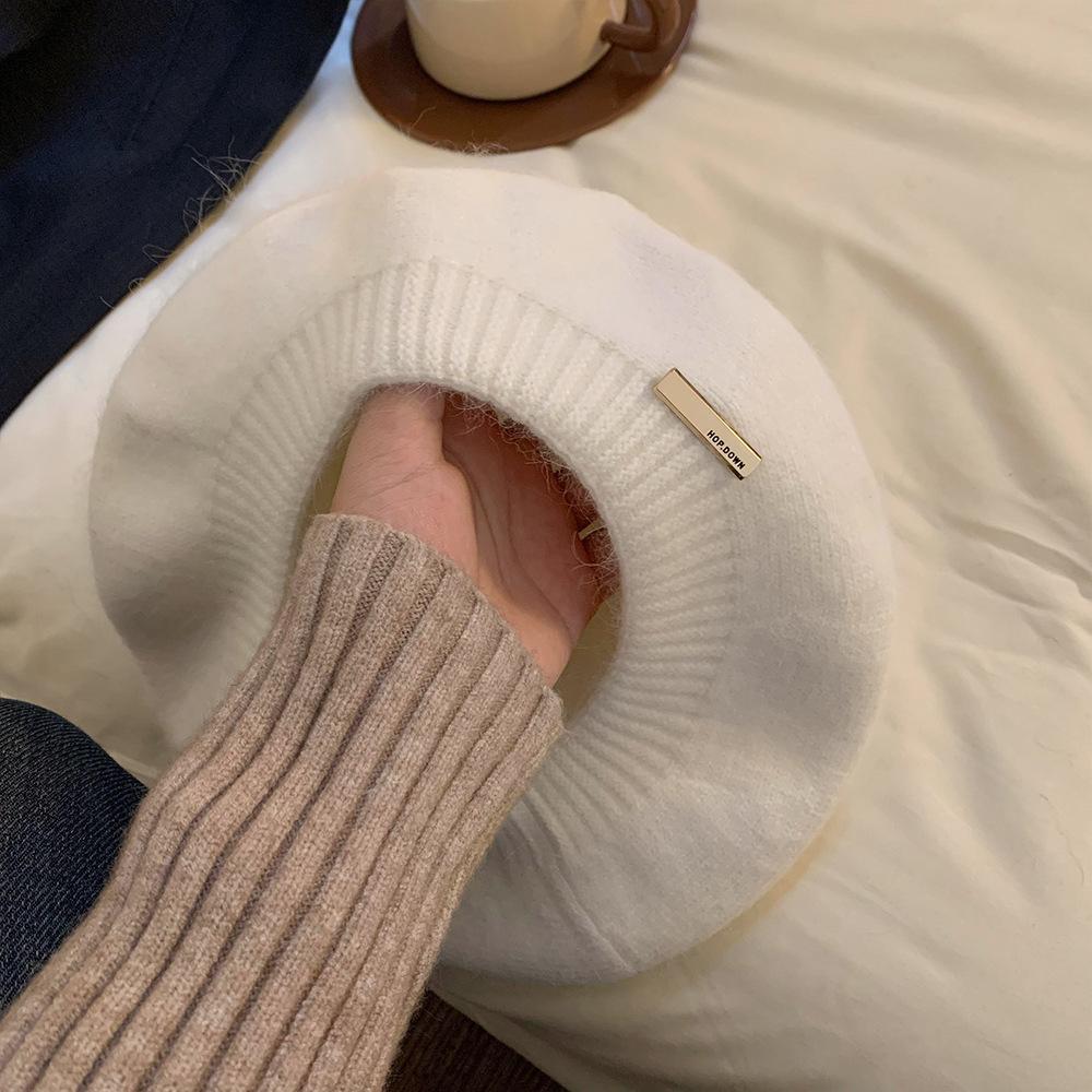 Шерстяной берет женский осенне-зимний литературный и ретро шляпа художника темпераментный универсальный для маленького лица теплая шляпа-бутон