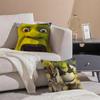 Cartoon S-Shreks Cute Funny Cushion Cover Silky Short Plush With Invisible Zipper Dustproof Sofa Pillow Cover For Home Decor