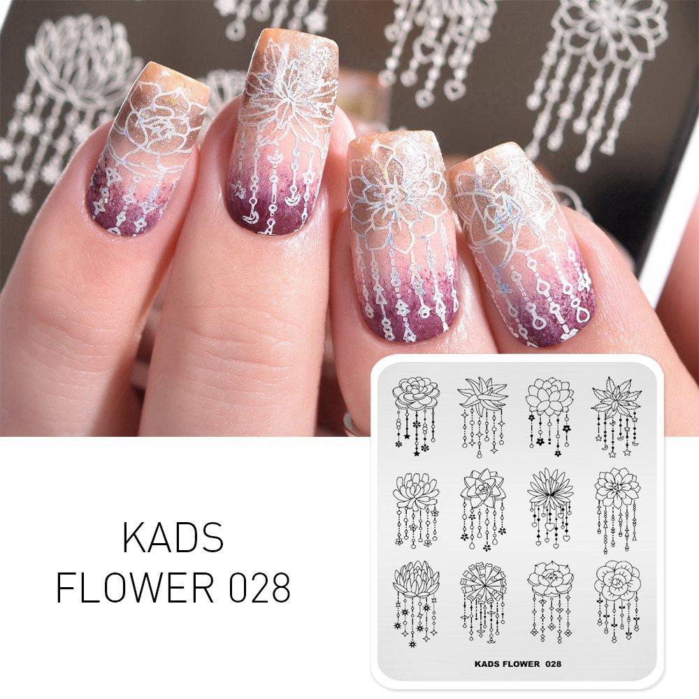 kads 53 Flower Series Nail Stamping Plates DIY Manicure Stamping Plate for Nail Art Template Nail Art Stamp Plates