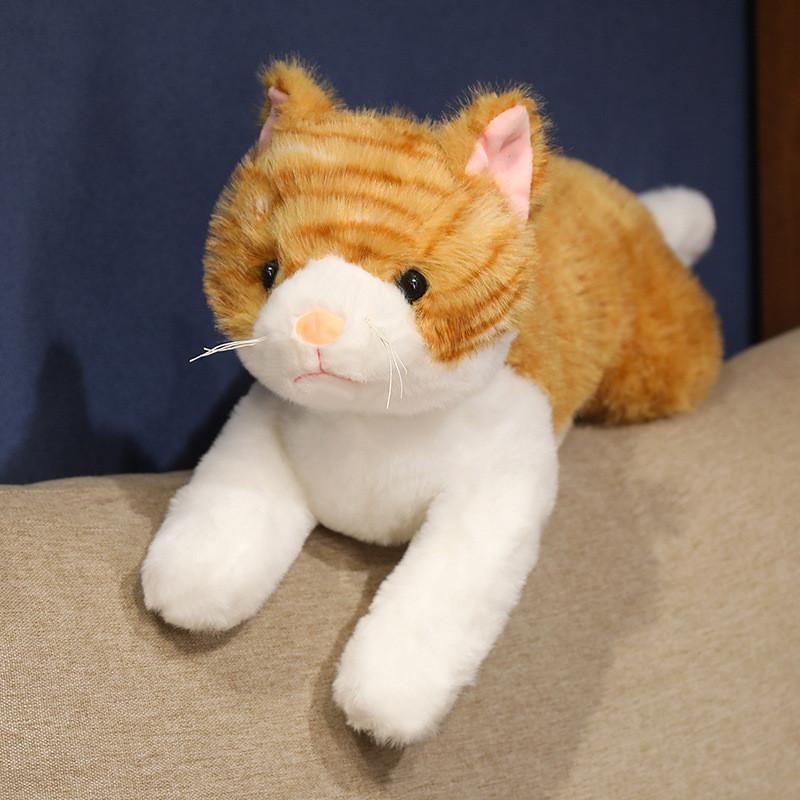 Cute Realistic Cat Plush Toy Ornament Pillow Playroom Decor Present Birthday