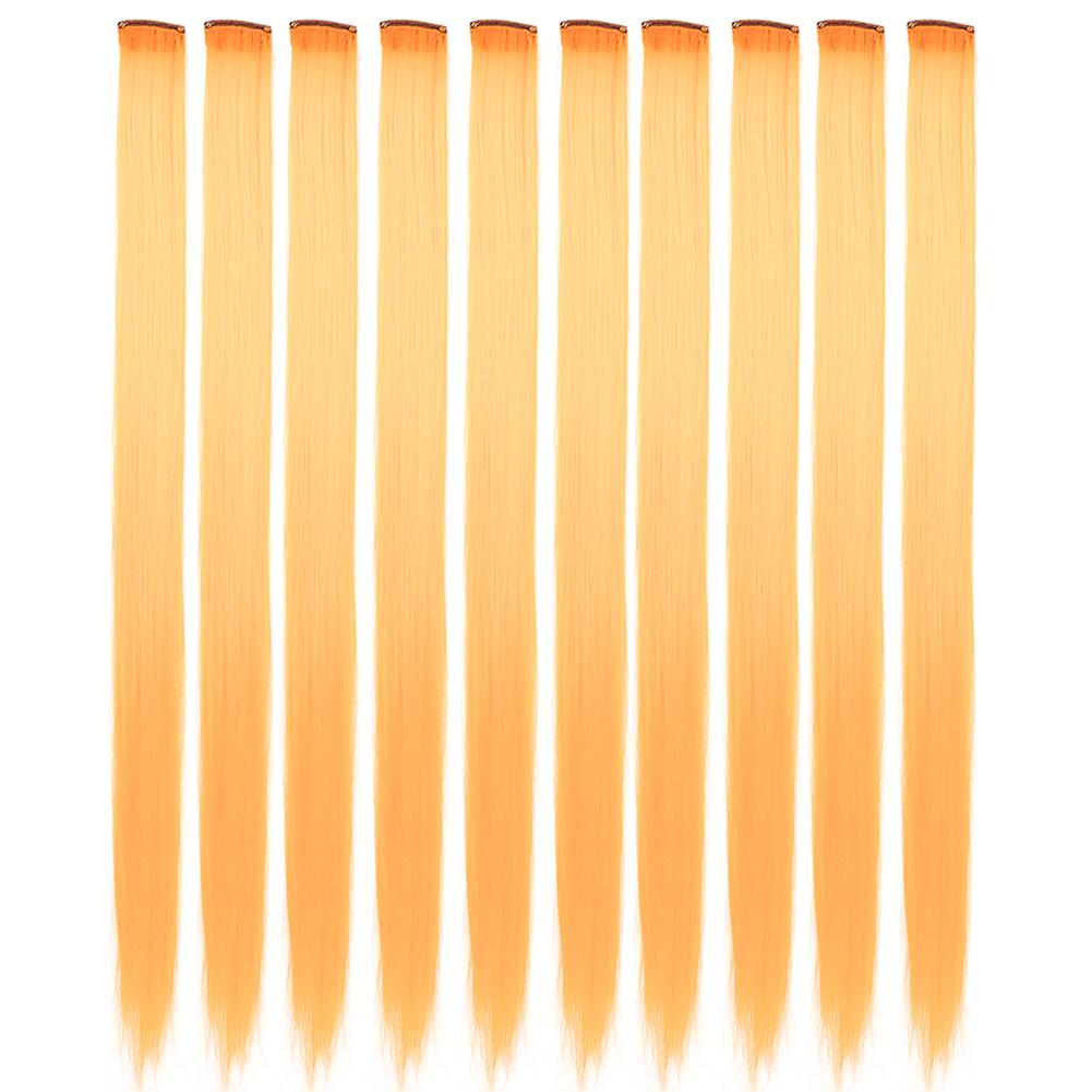 10 шт./упак. Цветные накладные пряди для вечеринки, заколки для волос для девочек, 18 дюймов, омбре, прямые, синтетические 2027