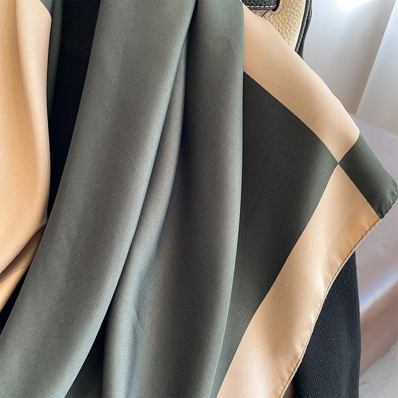 90*90см Роскошный Бренд Простой Шелковый Квадратный Шарф Хиджаб Женский Бандана Мягкие Шарфы Шейный Платок Женский Шарф для Волос Шаль Обмотка Повязка на Голову