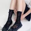 Ladies Spring and Summer Vintage Lace Hollow Bow Pure Desire In Tube Socks