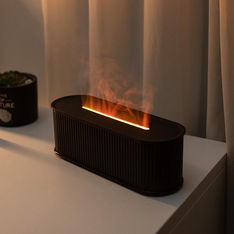 Ароматический диффузор, увлажнитель воздуха Flame Air Humidifier USB, настольный, для дома, спальни, ароматизатор, эфирное масло, диффузор с цветным ночным светом