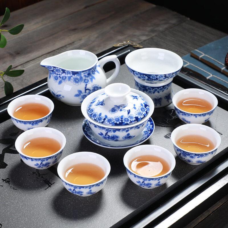 Фарфоровый гайвань для чая Qimingxuan, сине-белый