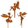 Decorative Garden Stakes Fairy Silhouette Metal Yard Stakes Arts Outdoor Garden Decor Spring Decor