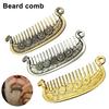 Vintage Viking Beard Comb Heavy Duty Metal Carved Portable Travel Pocket Men Beards Mustaches Hair Wide Teeth Comb