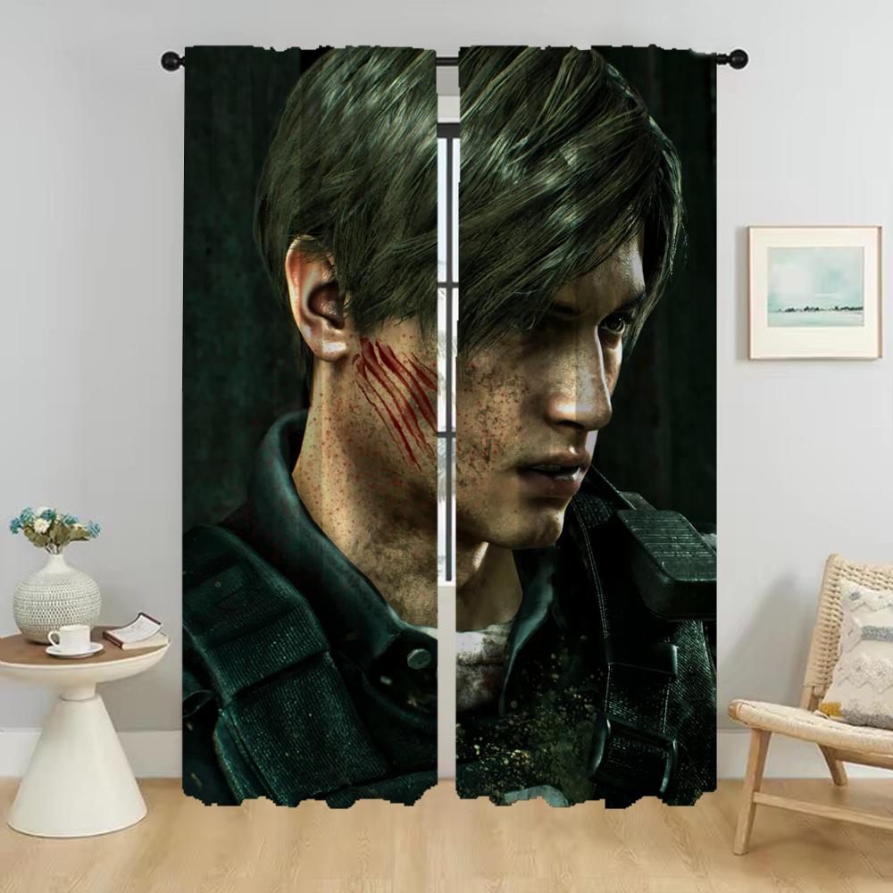 Раздел Leon-Kennedy затемняющие шторы для гостиной занавески на Хэллоуин тюль для спальни жалюзи шторы 2 шт.