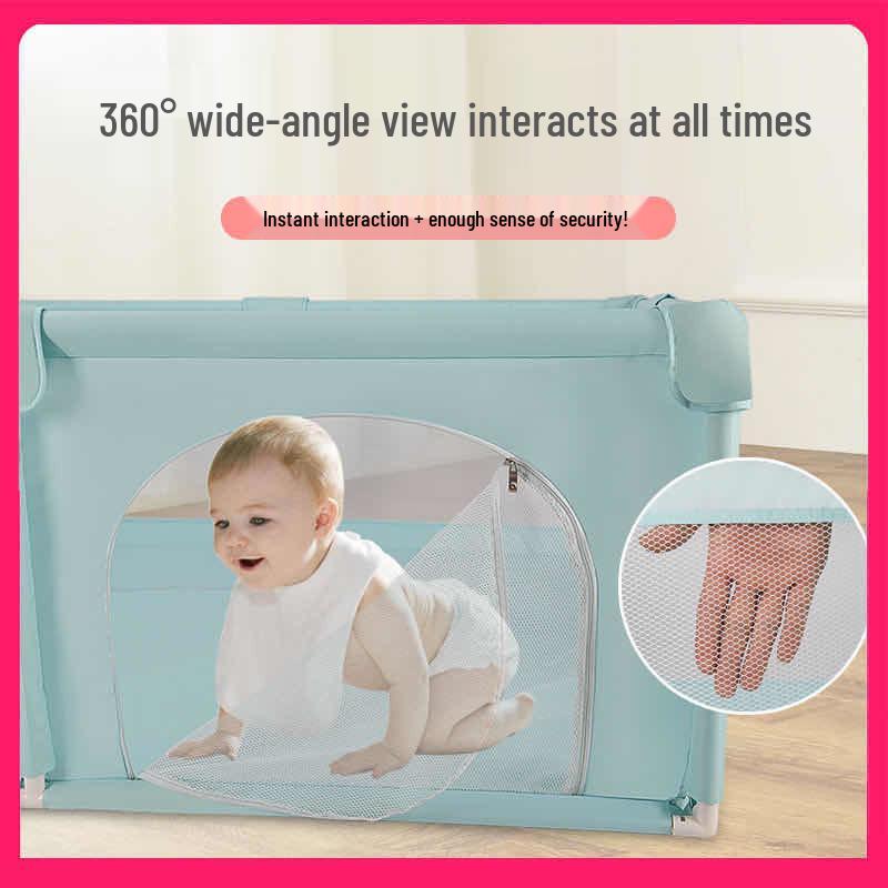 Бесплатная доставка Детский манеж с прикроватным бортиком и детским ковриком для ползания