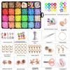 24-Grid DIY Seed Beads & Letter Beads Set: Lobster Clasp Bracelets, Phone Chains, Necklaces, Loose Beads.