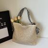Большая вместительная соломенная сумка для женщин, сумка на плечо для отдыха на море, сумка-тоут для поездок на работу