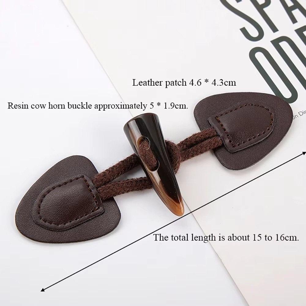 PU Leather Horn Buckle Vintage Sewing Crafts Button Fashion Sew-On Horn Buttons for Coats Jackets