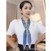Pearl diamond buckle New summer women's breathable fashion versatile multi-functional temperament thin foreign style silk scarf
