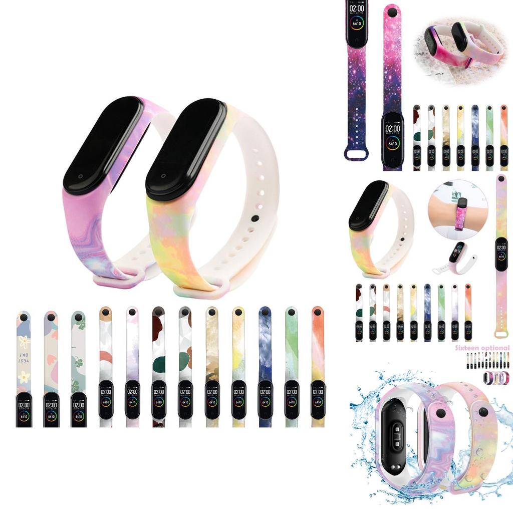 Creative Graffiti Design Silicone Band For Xiaomi Mi Band 3/4/5/6 Watch Replacement Comfortable And Adjustable