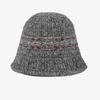Vintage Color Jacquard Knitted Bucket Hat Women's Fisherman Hat