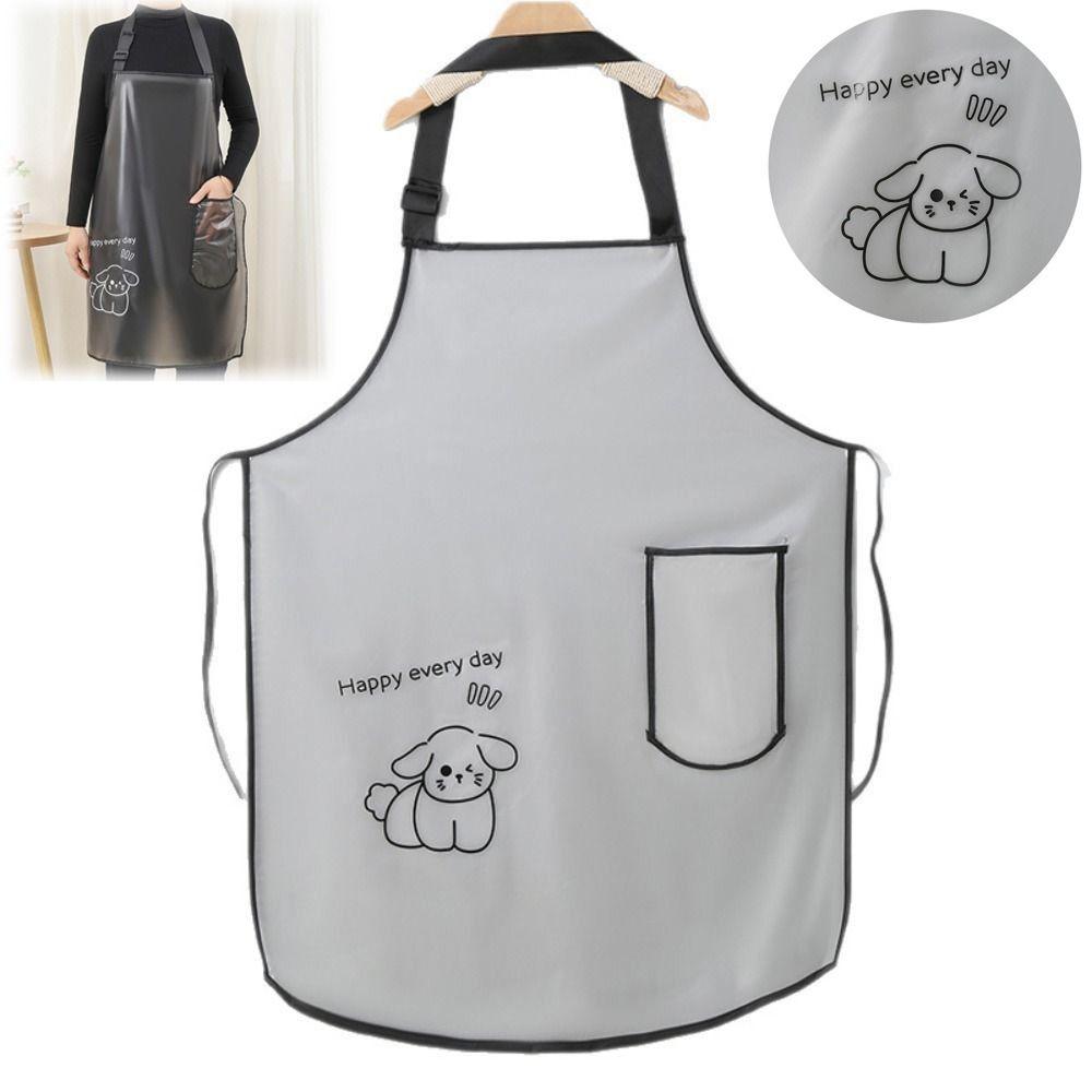 Sleeveless Waterproof TPU Apron Dirt-Proof Work Aprons Cartoon Cleaning Aprons Home Use