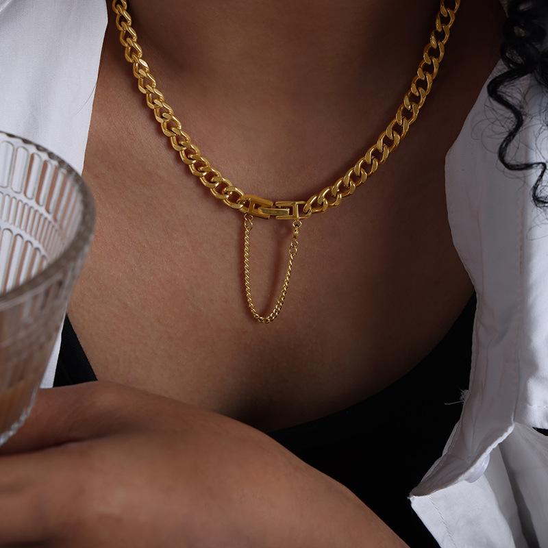 Нержавеющая сталь 316L Золотой Цвет Геометрическая Цепочка Ожерелья Браслеты Для Женщин Девочек Новые Невыцветающие Наборы Украшений