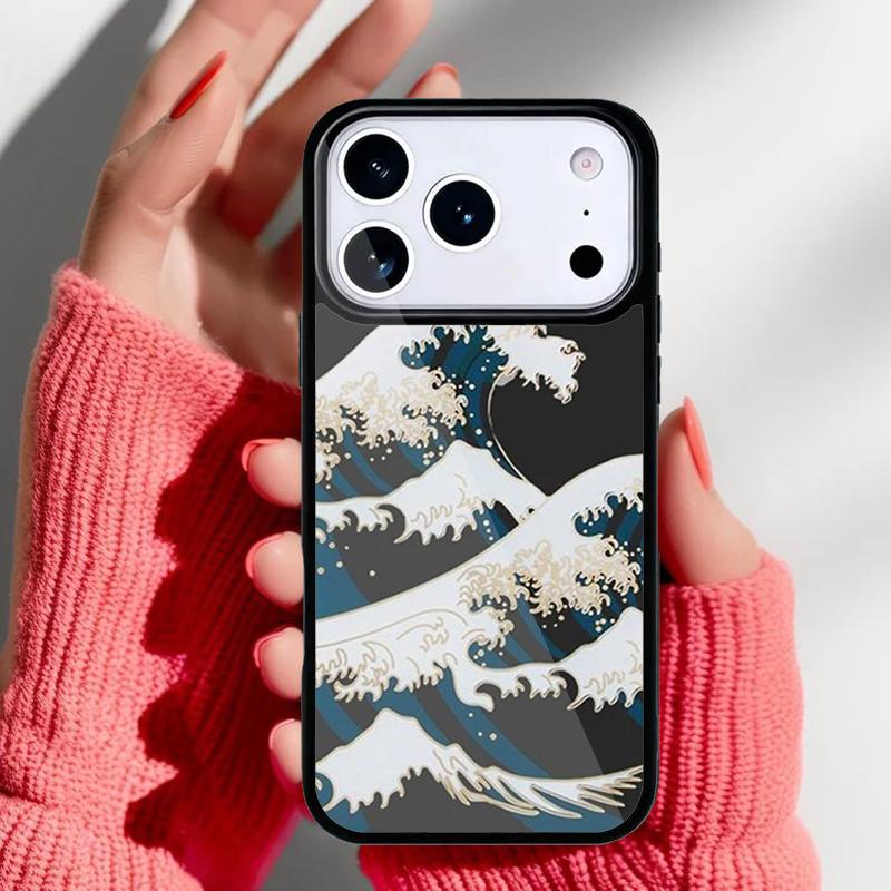 Мультяшный Милый Стильный Чехол с Волнами для iPhone 17 16 15 14 13 Pro Max Задняя Крышка для 12 11 Pro Coque