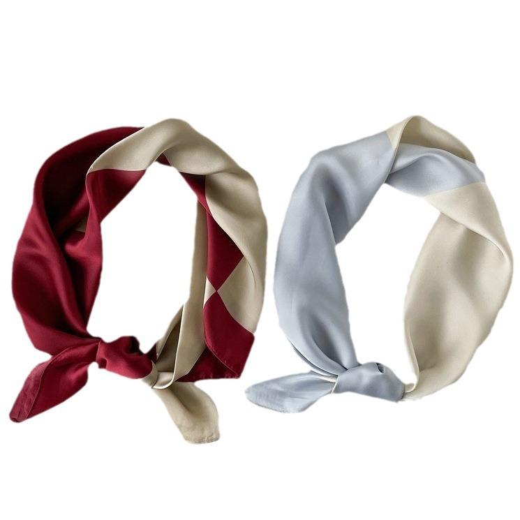 70 * 70 Four Seasons Available New Women'S Small Square Scarf, High Grade Letter Printed Scarf, Professional Scarf, Satin Scarf